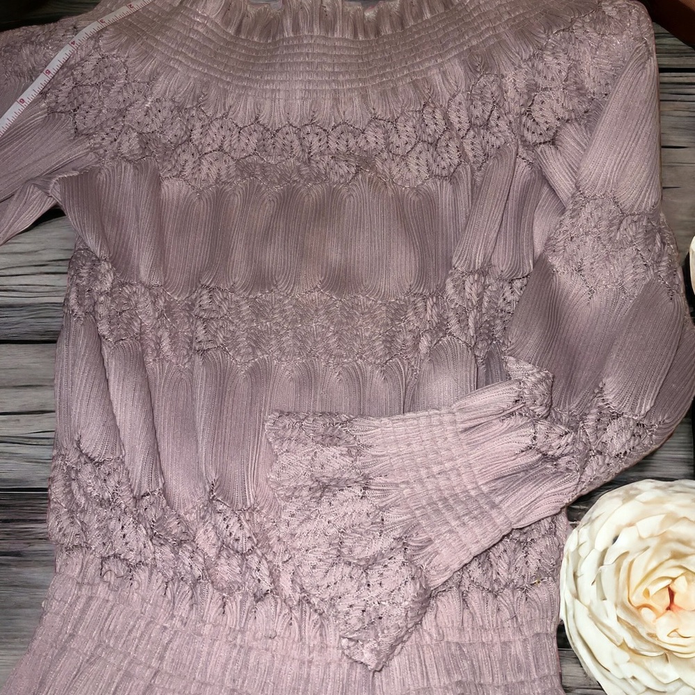 Just One Answer- J.O.A.; blush pink off shoulder sweater